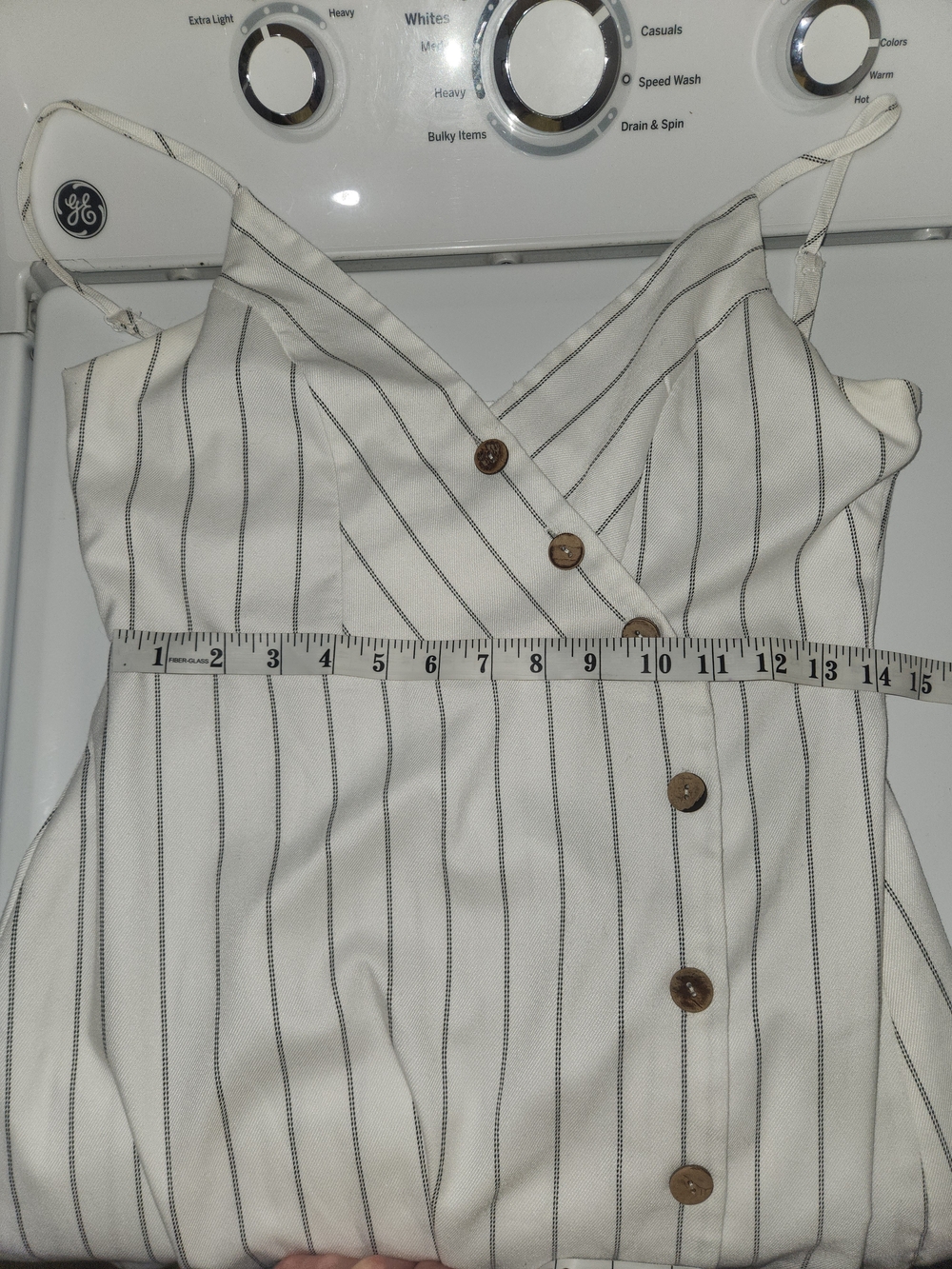 Ardene White Striped Button-Front Midi Dress - Picture 9 of 10